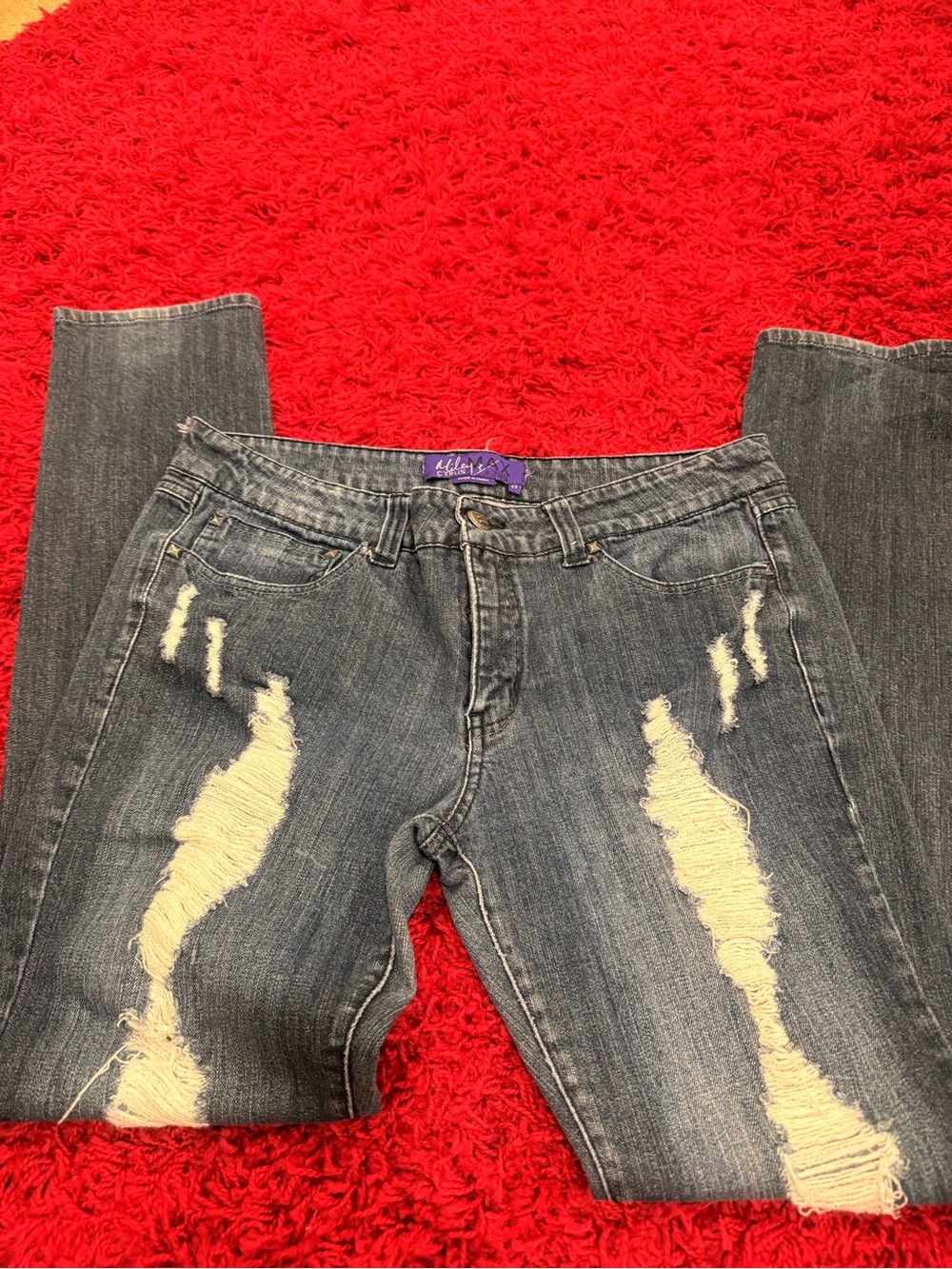 Miley Cyrus & Max Azria Women's Dark Blue Skinny Jeans with Purple Label